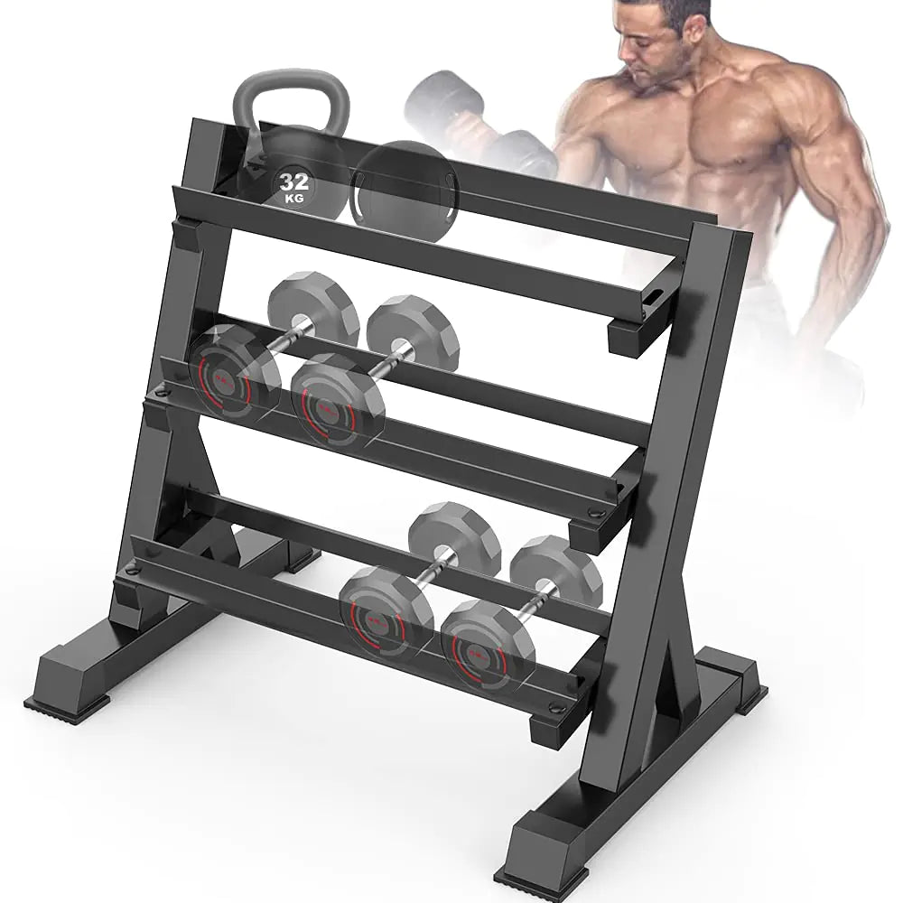 adjustable dumbbell rack THERUN 1100lbs Adjustable 3 Tier Dumbbell